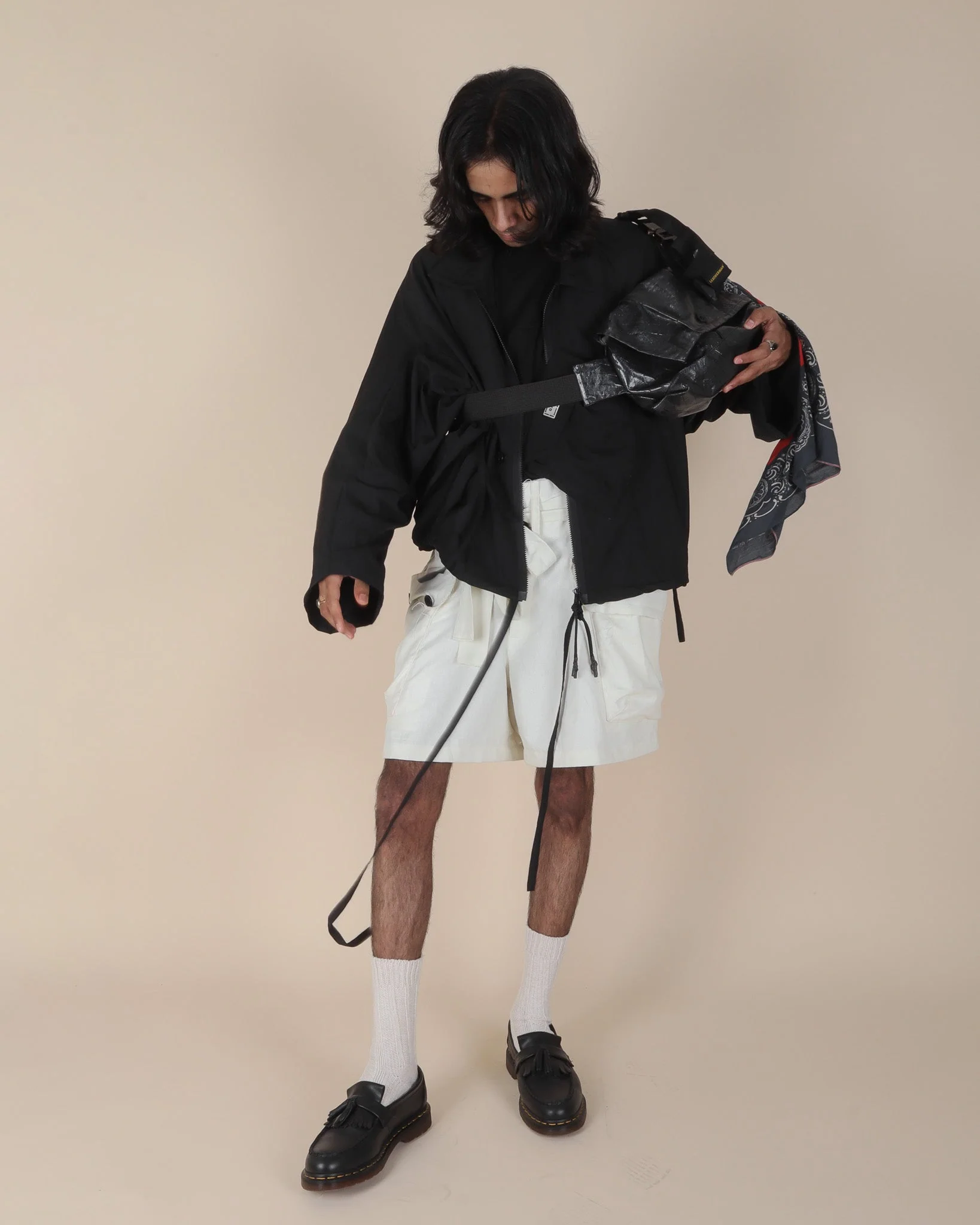 Canvas Cargo Shorts - Eggshell - Image 16