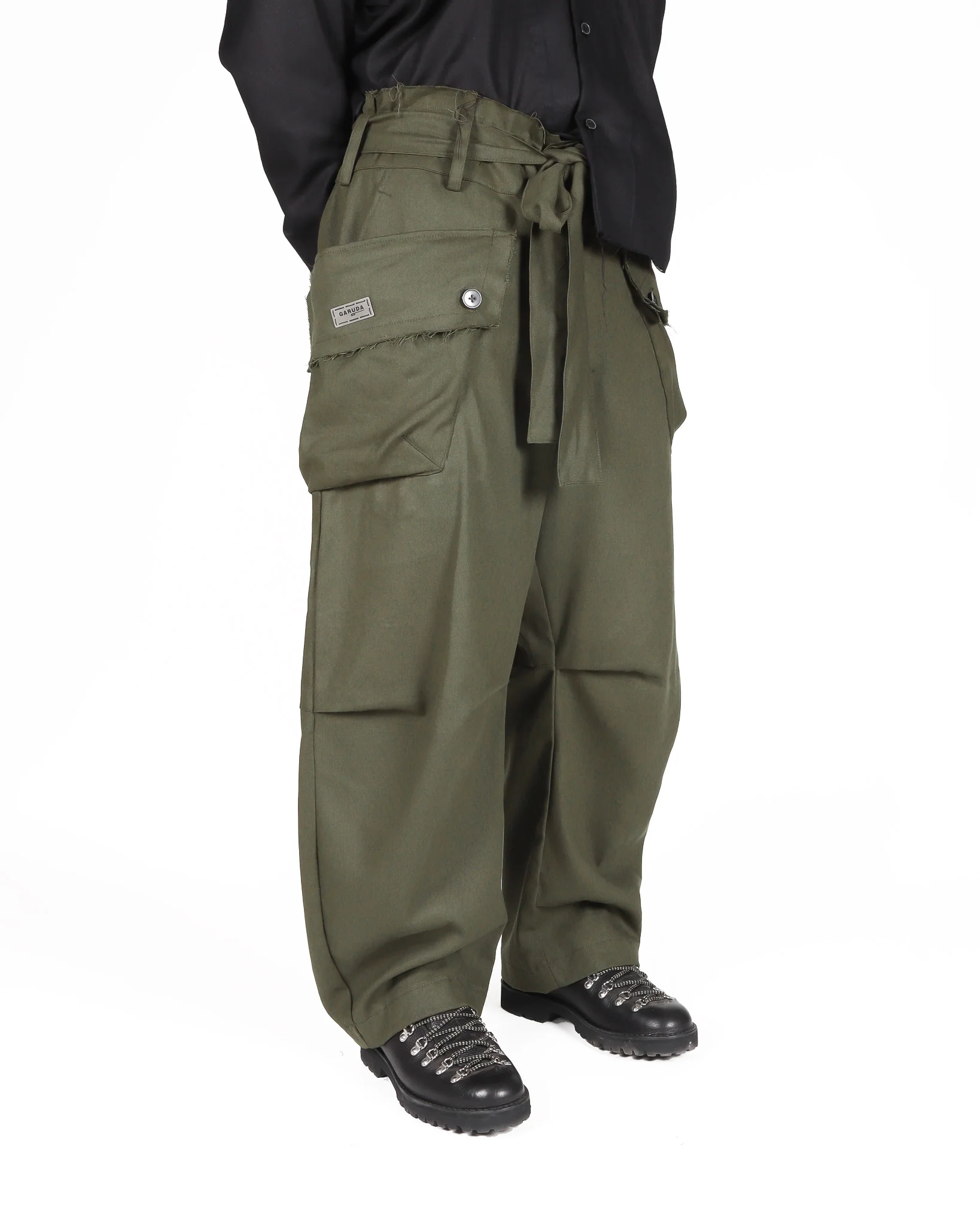 Cotton Cargo Pants - Olive - Image 2