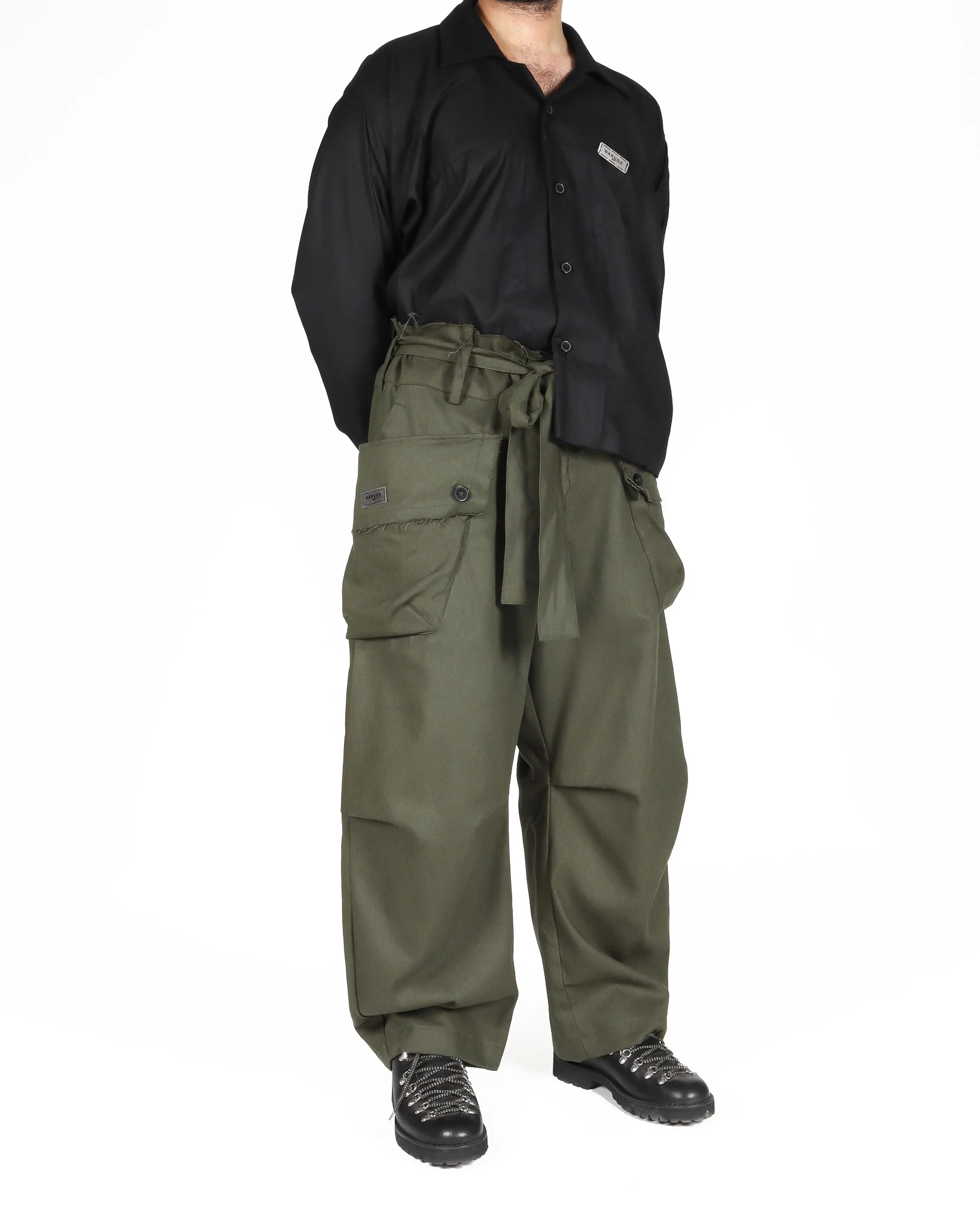 Cotton Cargo Pants - Olive - Image 9