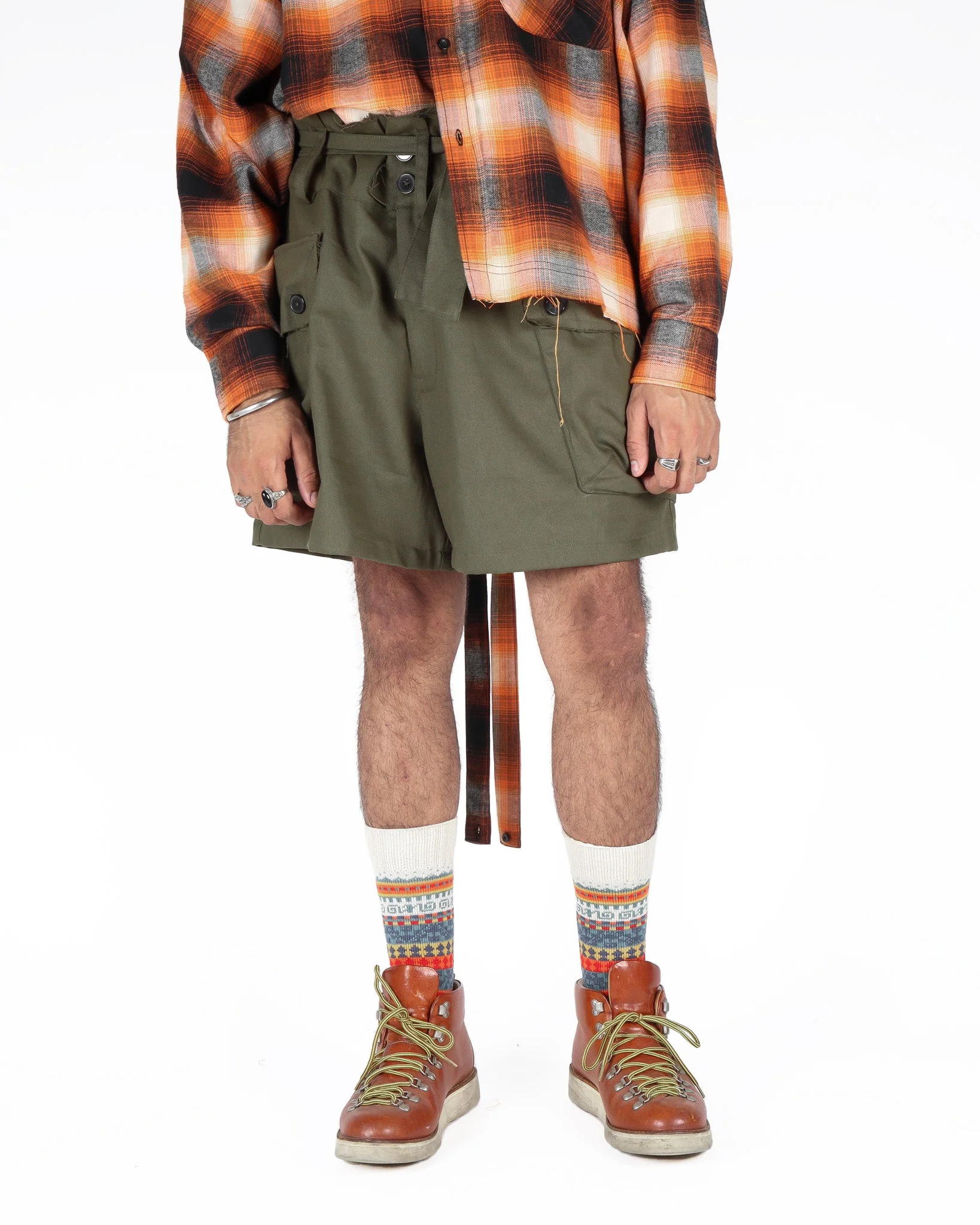 Cotton Cargo Shorts - Olive - Image 10