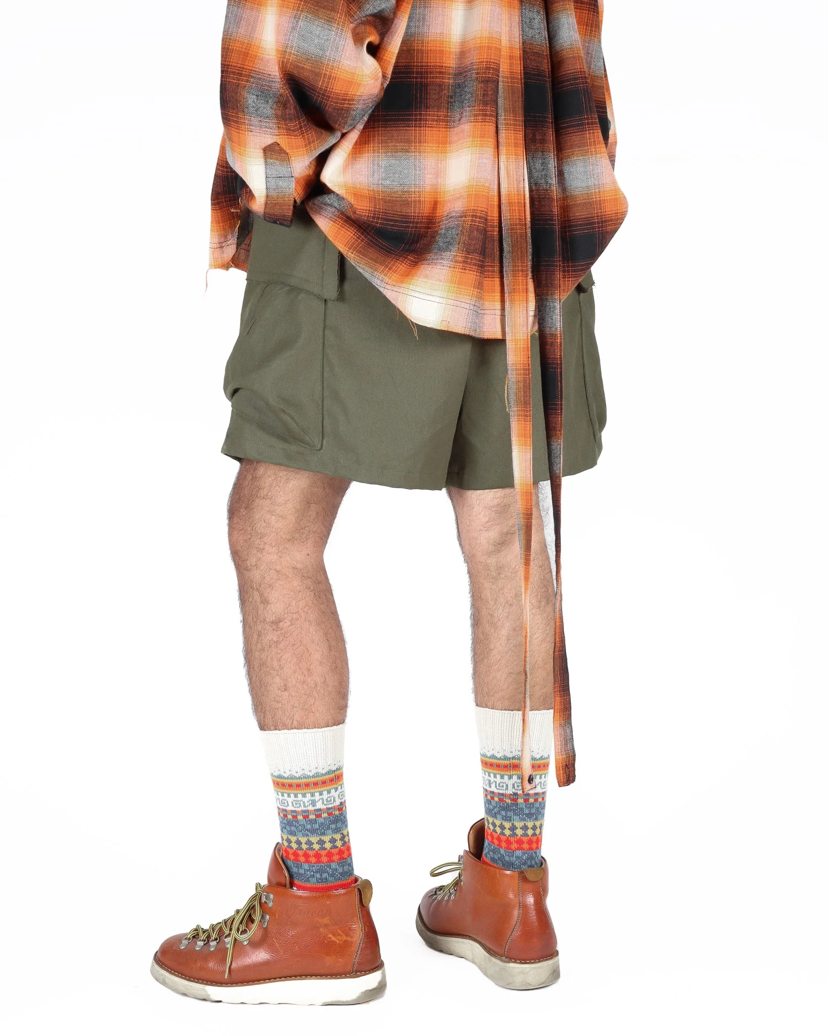 Cotton Cargo Shorts - Olive - Image 3