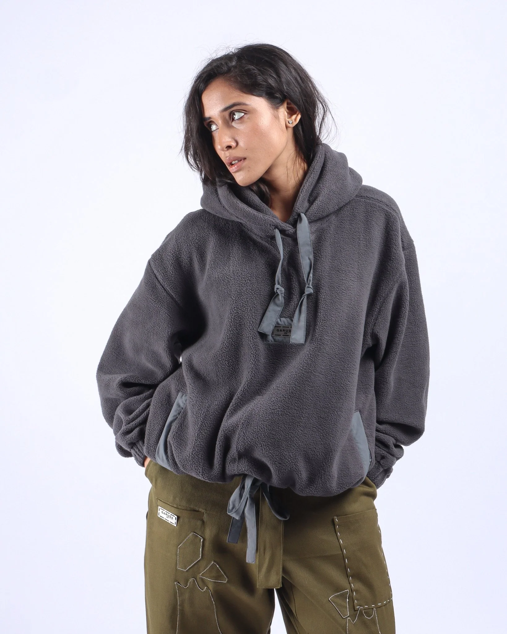 Fleece Hoodie - Grey - Image 19