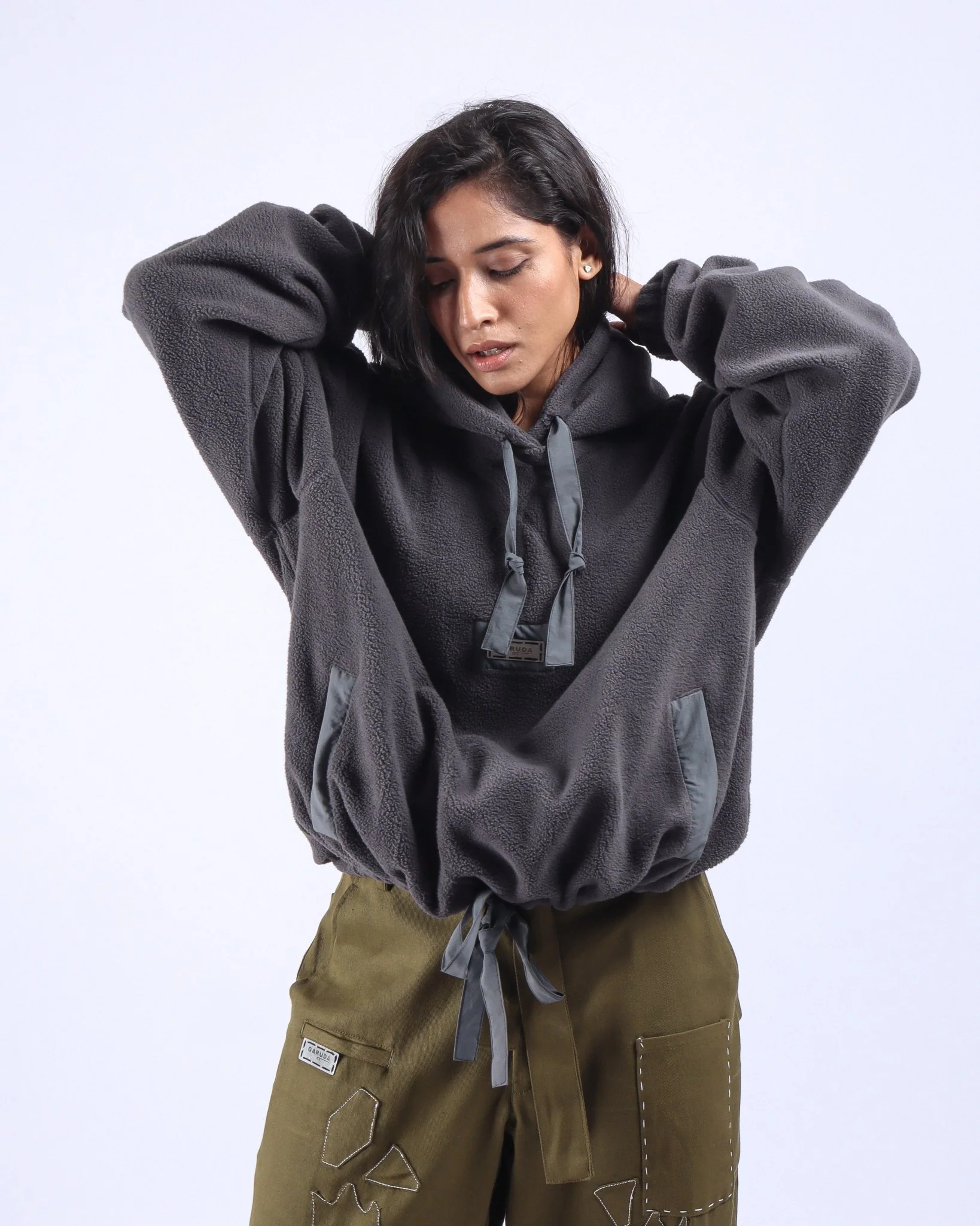 Fleece Hoodie - Grey - Image 20