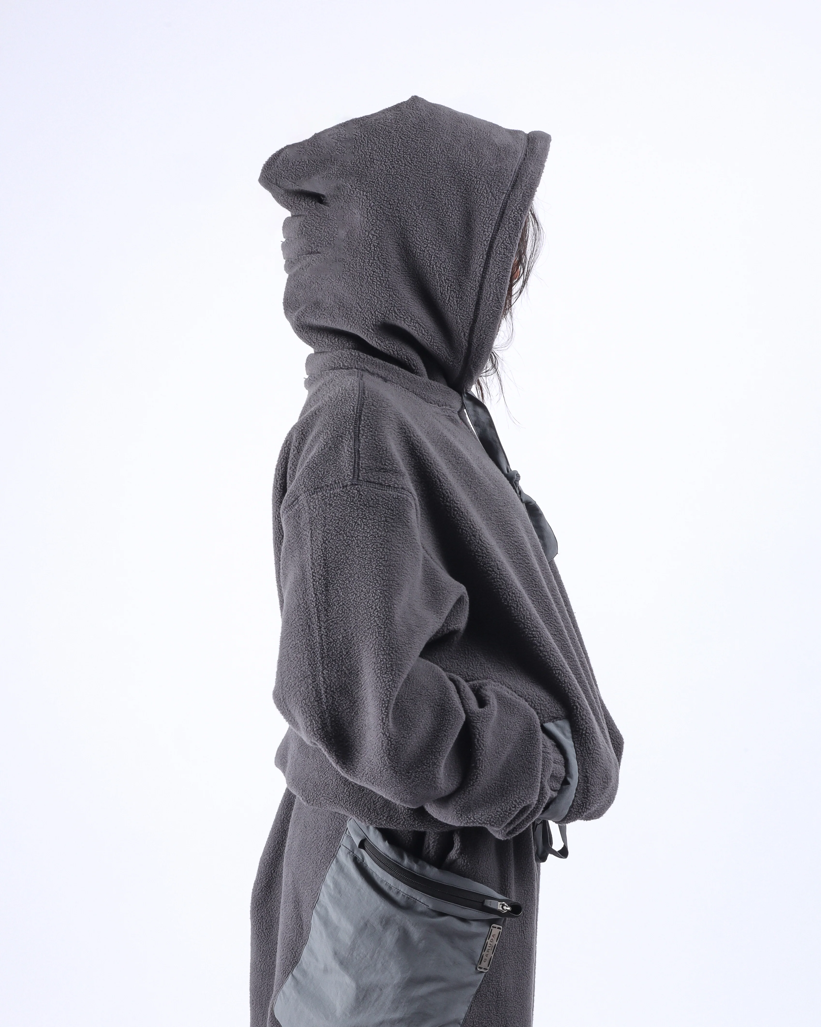 Fleece Hoodie - Grey - Image 5