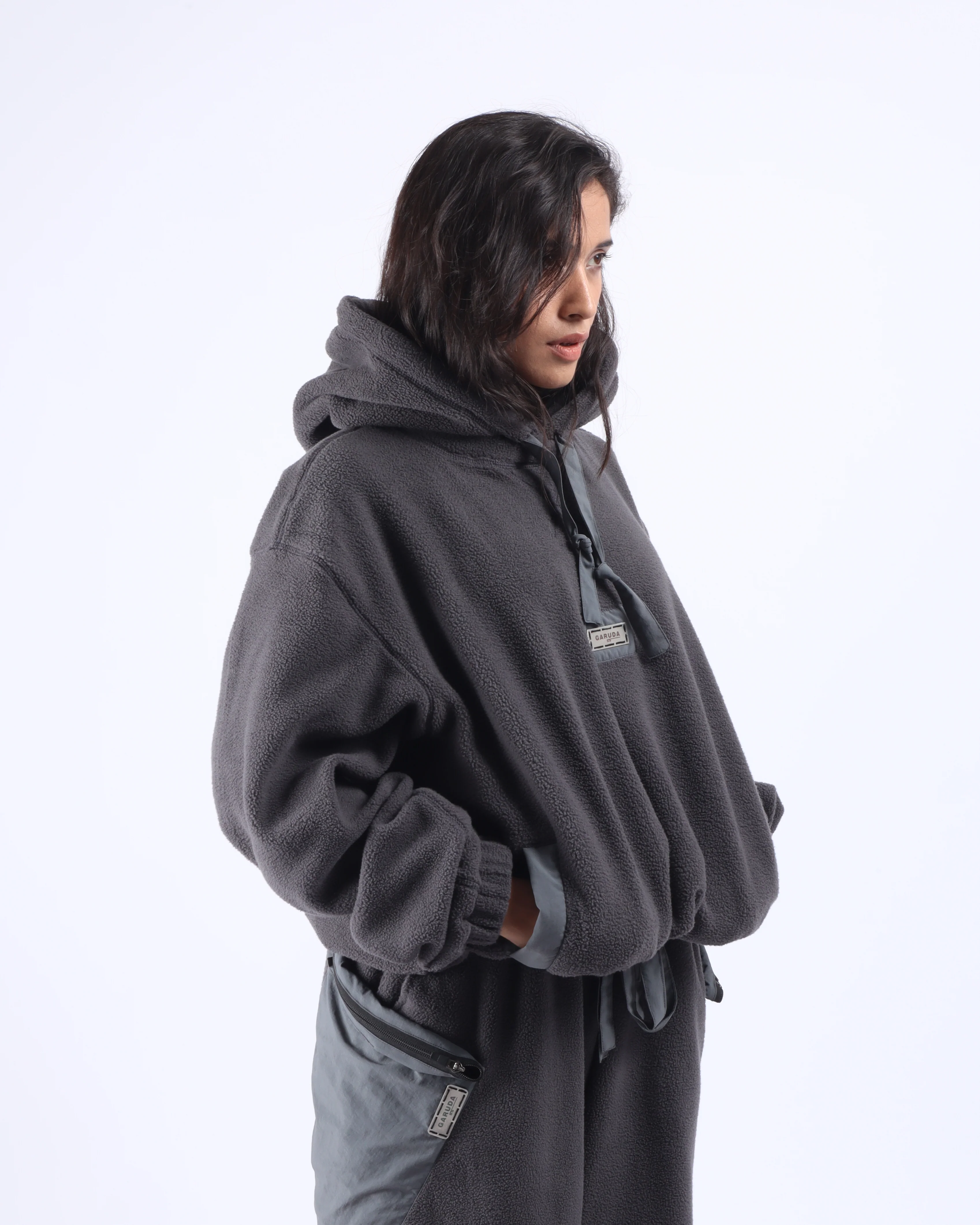 Fleece Hoodie - Grey - Image 7