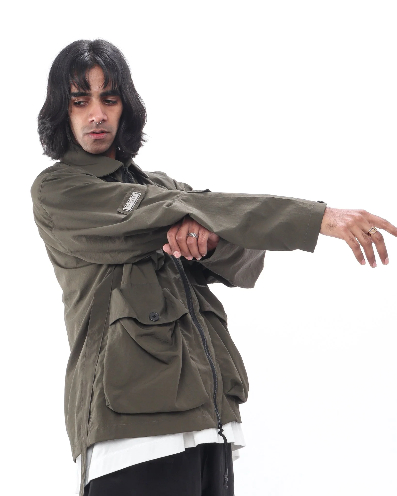 Polyester Field Jacket - Olive - Image 8